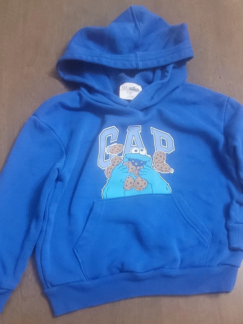 GAP Bright Blue Cookie Monster Pullover Hoodie